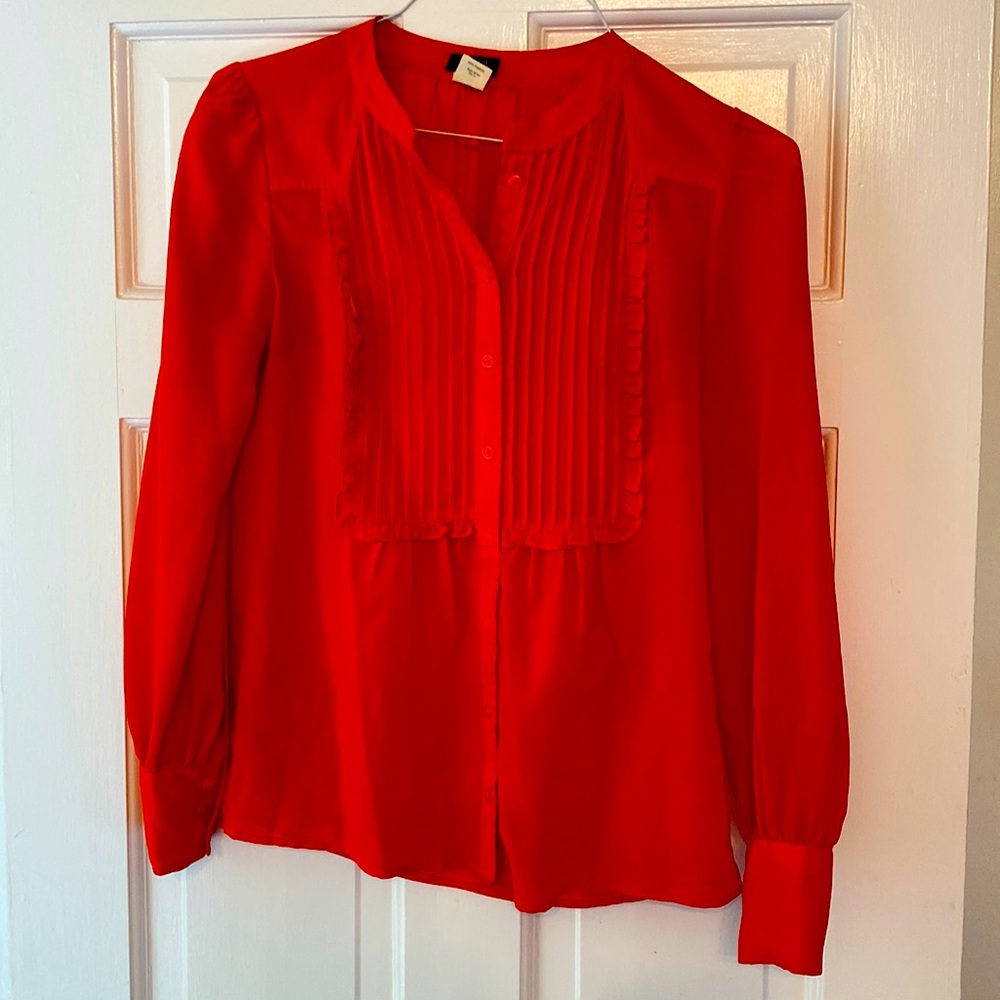 Jcrew orange blouse